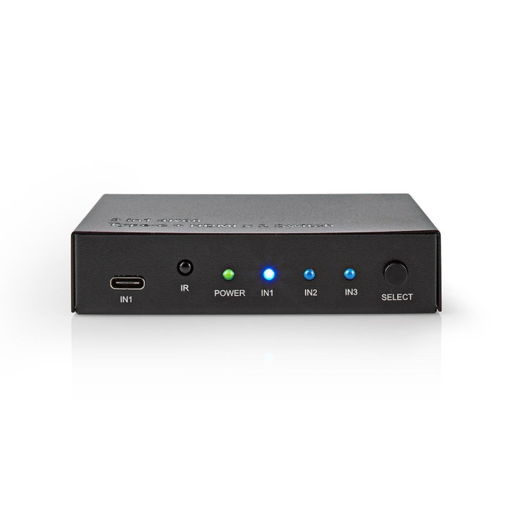 Nedis HDMI ™ switch | 3-Port port(s) | 1x USB-C™ / 2x HDMI ™ -indgang | 1x HDMI™ Output | 4K@60Hz | 18.0 Gbps | Metal | Antracit i gruppen HJEMMEELEKTRONIK / Kabler og adaptere / HDMI / Adaptere hos TP E-commerce Nordic AB (C06365)