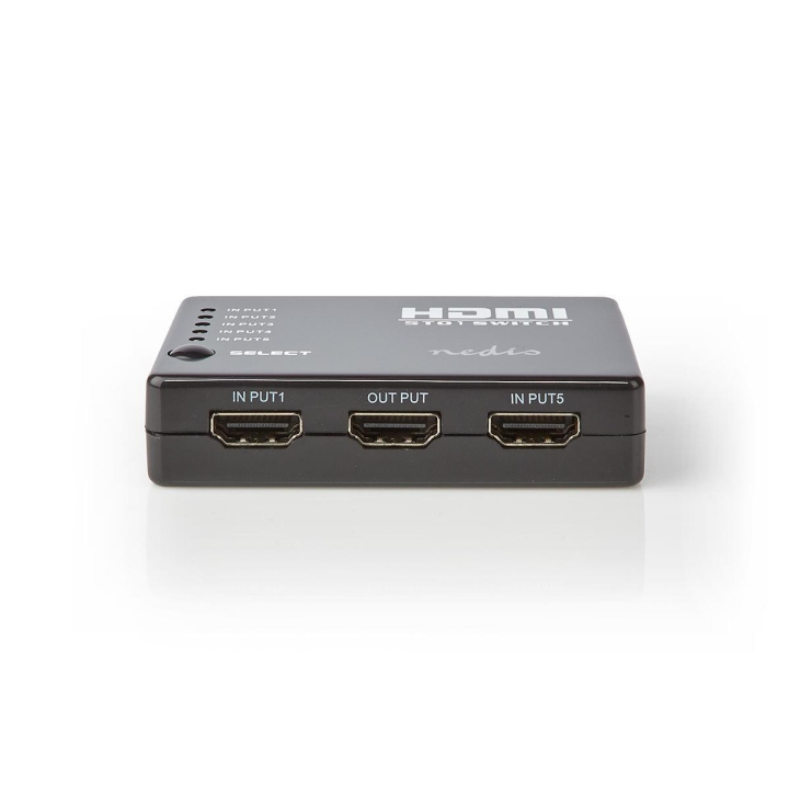 Nedis HDMI ™ switch | 5-Port port(s) | 5x HDMI ™ -indgang | 1x HDMI™ Output | 1080p | 3.4 Gbps | ABS | Sort i gruppen HJEMMEELEKTRONIK / Kabler og adaptere / HDMI / Adaptere hos TP E-commerce Nordic AB (C06367)