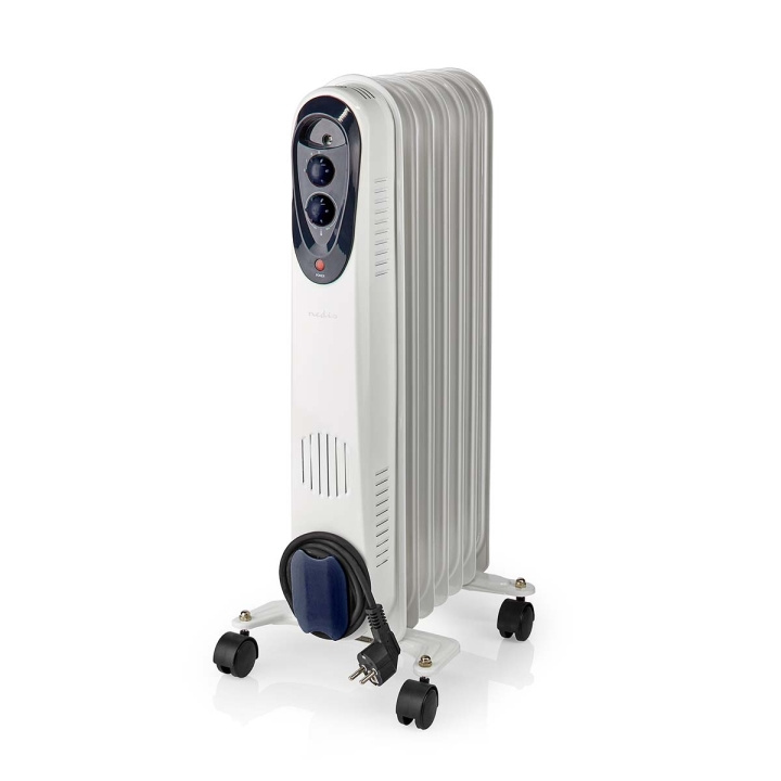 Nedis Mobil Olie Radiator | 600 / 900 / 1500 W | 7 Finner | Justerbar termostat | 3 Varmeindstillinger | Fald over beskyttelse | Hvid i gruppen HJEM, HUS & HAVE / Ventilator & Klima apparater / Radiatorer hos TP E-commerce Nordic AB (C06458)