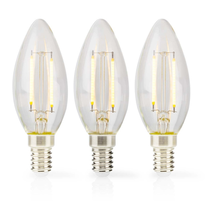 Nedis LED-lampe Pære E14 | Stearinlys | 2 W | 250 lm | 2700 K | Varm Hvid | Retro stil | 3 stk. | Klart i gruppen HJEMMEELEKTRONIK / Lys / LED lamper hos TP E-commerce Nordic AB (C06528)