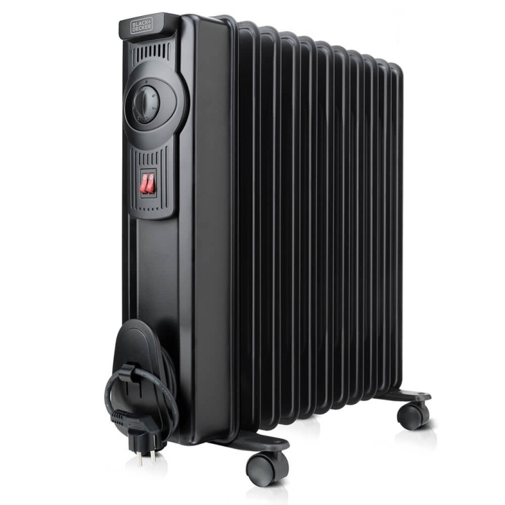 BLACK+DECKER Oil Heater 1500W Black i gruppen HJEM, HUS & HAVE / Ventilator & Klima apparater / Radiatorer hos TP E-commerce Nordic AB (C06612)