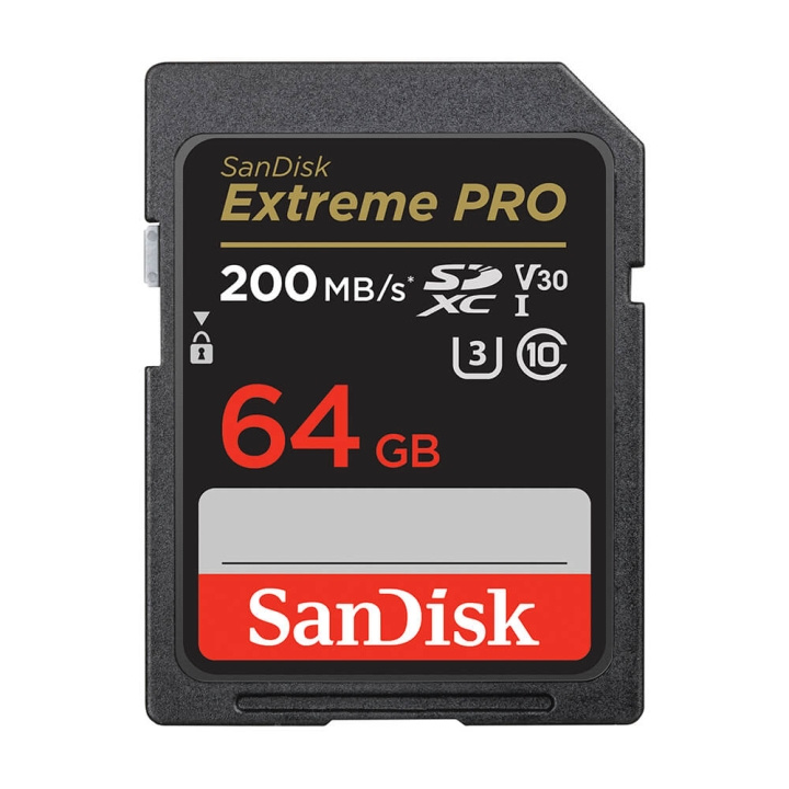 SanDisk SDXC Extreme Pro 64GB 200MB/s UHS-I C10 V30 U3 i gruppen HJEMMEELEKTRONIK / Lagringsmedier / Hukommelseskort / SD/SDHC/SDXC hos TP E-commerce Nordic AB (C06654)