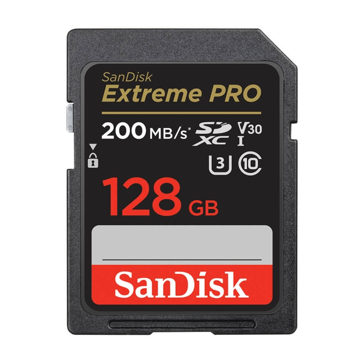 SanDisk SDXC Extreme Pro 128GB 200MB/s UHS-I C10 V30 U3 i gruppen HJEMMEELEKTRONIK / Lagringsmedier / Hukommelseskort / SD/SDHC/SDXC hos TP E-commerce Nordic AB (C06655)