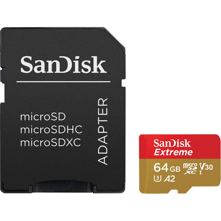 MicroSDXC Extreme 64GB 170MB/s A2 C10 V30 i gruppen HJEMMEELEKTRONIK / Lagringsmedier / Hukommelseskort / MicroSD/HC/XC hos TP E-commerce Nordic AB (C06659)