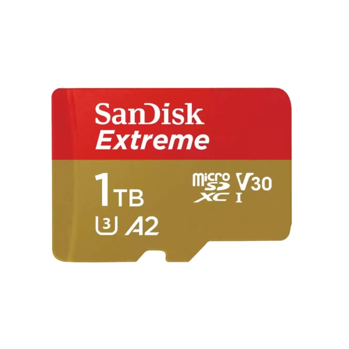 SanDisk MicroSDXC Extreme 1TB 190MB/s A2 C10 V30 med Adapter i gruppen HJEMMEELEKTRONIK / Lagringsmedier / Hukommelseskort / Adaptere hos TP E-commerce Nordic AB (C06663)