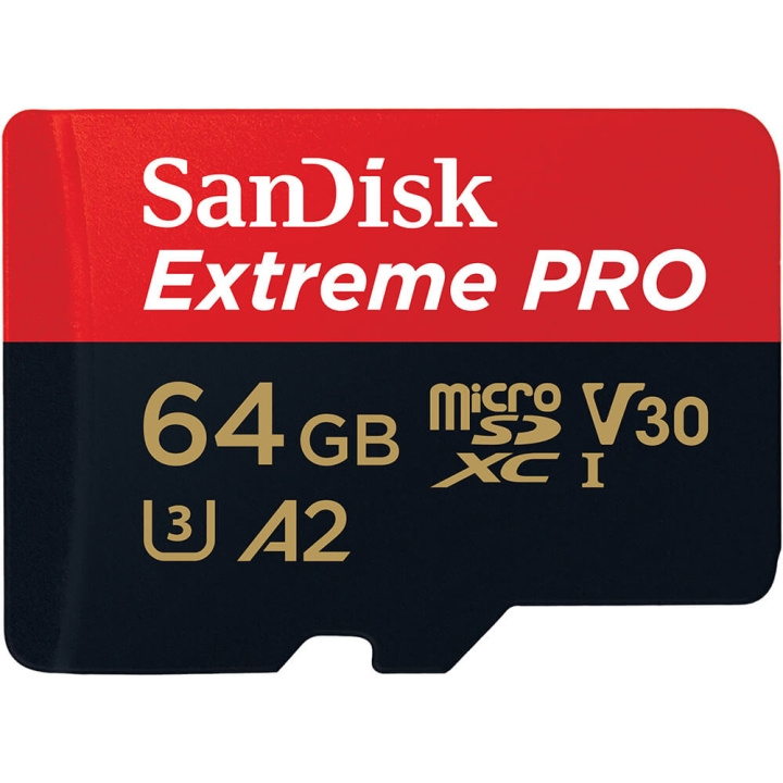 SanDisk MicroSDXC Extreme Pro 64GB 200MB/s A2 C10 V30 UHS-I i gruppen HJEMMEELEKTRONIK / Lagringsmedier / Hukommelseskort / MicroSD/HC/XC hos TP E-commerce Nordic AB (C06664)