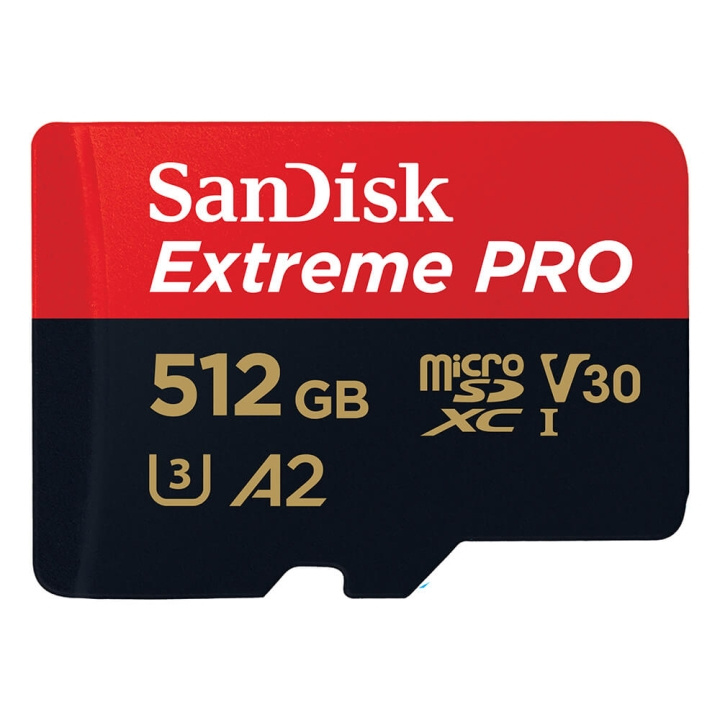 SanDisk MicroSDXC Extreme Pro 512GB 200MB/s A2 C10 V30 UHS-I i gruppen HJEMMEELEKTRONIK / Lagringsmedier / Hukommelseskort / MicroSD/HC/XC hos TP E-commerce Nordic AB (C06667)