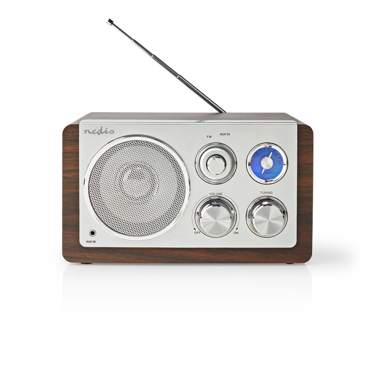 Nedis FM-radio | Borddesign | FM | Strømforsyning | Analog | 15 W | IP20 | Brun i gruppen HJEMMEELEKTRONIK / Lyd & billede / Hjemmebiograf, HiFi & Bærbar / Radio og vækkeure / Radio hos TP E-commerce Nordic AB (C06763)