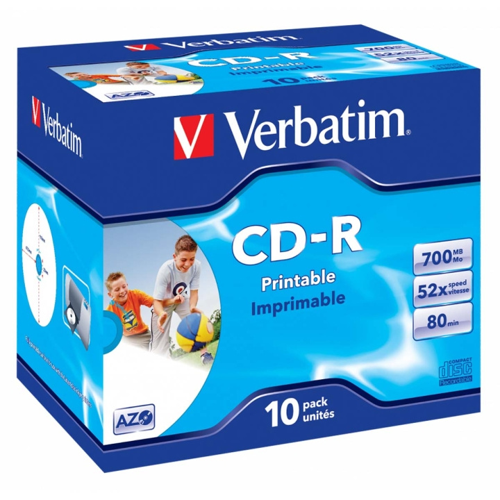 CD-R AZO Wide Inkjet Printbar 700 MB 52x 10 Pack spindel i gruppen HJEMMEELEKTRONIK / Lagringsmedier / CD / DVD / BD-diske / CD-R hos TP E-commerce Nordic AB (C06765)