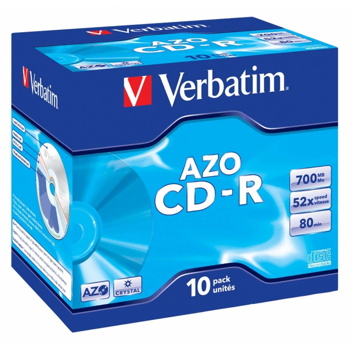 CD-R DataLifePlus AZO 52x 700MB 10 Pack Jewel Case Crystal i gruppen HJEMMEELEKTRONIK / Lagringsmedier / CD / DVD / BD-diske / CD-R hos TP E-commerce Nordic AB (C06776)