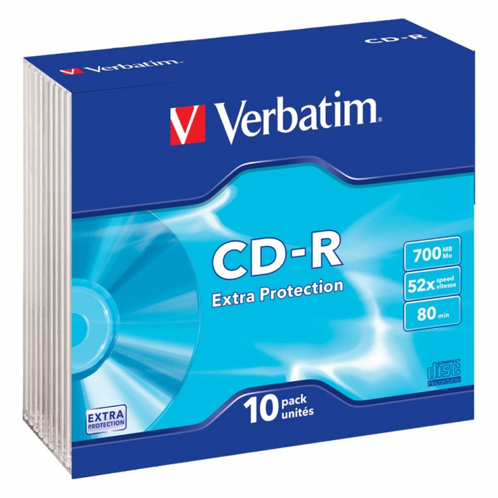 CD-R 52x 700 MB 10 Pack Slim Case Extra Protection i gruppen HJEMMEELEKTRONIK / Lagringsmedier / CD / DVD / BD-diske / CD-R hos TP E-commerce Nordic AB (C06780)