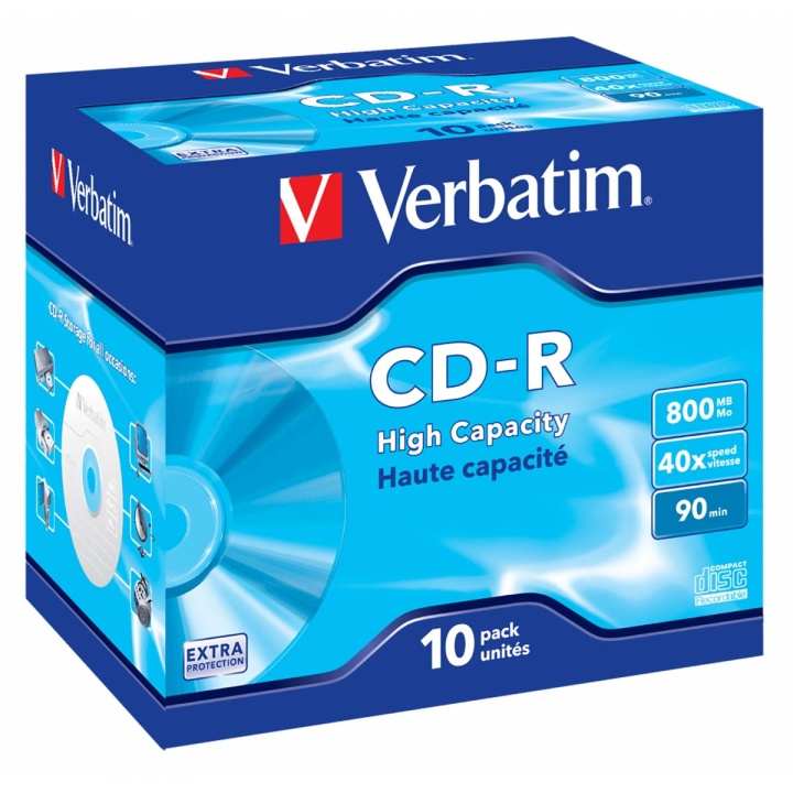 CD-R High Capacity 40x 800MB 10 Pack Jewel Case Extra Protection i gruppen HJEMMEELEKTRONIK / Lagringsmedier / CD / DVD / BD-diske / CD-R hos TP E-commerce Nordic AB (C06781)