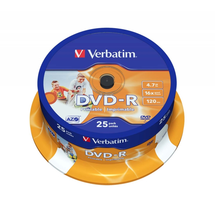 DVD-R 16x 4.7GB Wide Inkjet Printable ID Branded 25 Pack Spindel i gruppen HJEMMEELEKTRONIK / Lagringsmedier / CD / DVD / BD-diske / DVD-R hos TP E-commerce Nordic AB (C06785)