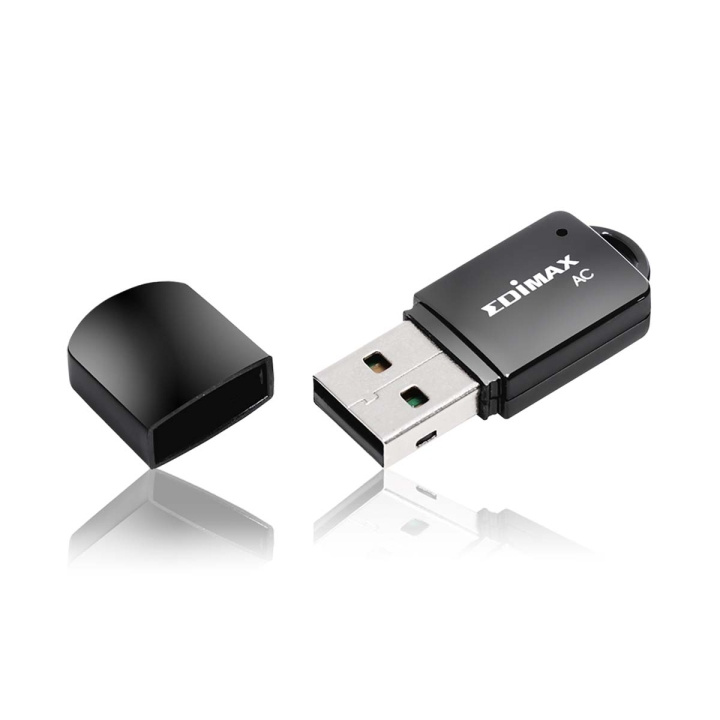 Edimax Trådløs USB-adapter AC600 2.4/5 GHz (Dual Band) Sort i gruppen COMPUTERTILBEHØR / Netværk / Netværkskort / USB trådløs hos TP E-commerce Nordic AB (C06804)