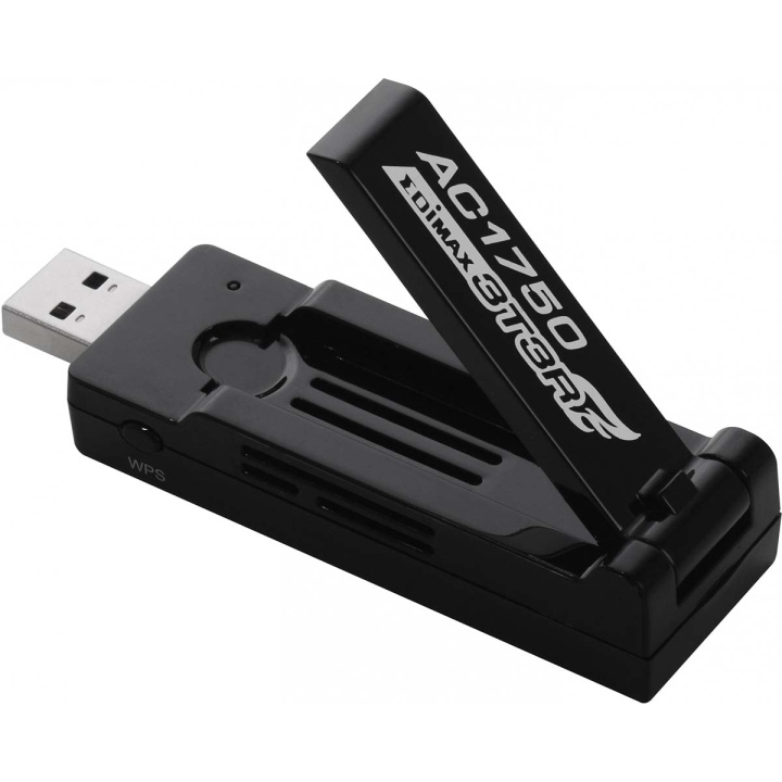 Edimax AC1750 Dual-Band Wi-Fi USB 3.0-adapter med 180-graders justerbar antenne, sort i gruppen COMPUTERTILBEHØR / Netværk / Netværkskort / USB trådløs hos TP E-commerce Nordic AB (C06812)