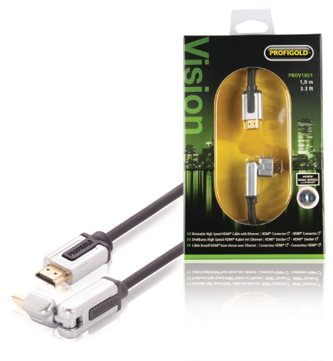 Nedis High Speed Hdmi Kabel Med Ethernet HDMI-Stik - HDMI-Stik Roterbar 1.00 m Sort i gruppen HJEMMEELEKTRONIK / Kabler og adaptere / HDMI / Kabler hos TP E-commerce Nordic AB (C06855)