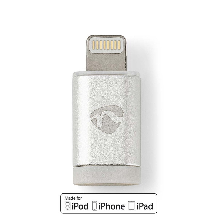 Nedis Lightning Adapter | Apple Lightning 8-pin | USB Micro-B Hun | Guldplateret | Runde | Aluminium i gruppen SMARTPHONES & TABLETS / Opladere og kabler / Adaptere hos TP E-commerce Nordic AB (C06929)