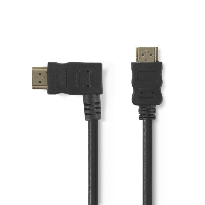 Nedis High Speed ​​HDMI ™ kabel med Ethernet | Venstre Hooked HDMI ™ stik | HDMI™ Stik | 4K@30Hz | 10.2 Gbps | 1.50 m | Runde | PVC | Sort | Plastikpose i gruppen HJEMMEELEKTRONIK / Kabler og adaptere / HDMI / Kabler hos TP E-commerce Nordic AB (C06989)