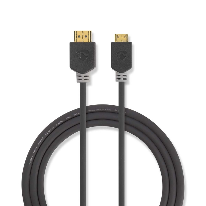 Nedis High Speed ​​HDMI ™ kabel med Ethernet | HDMI™ Stik | HDMI™ Mini-stik | 4K@60Hz | 18 Gbps | 2.00 m | Runde | PVC | Antracit | Window Box i gruppen HJEMMEELEKTRONIK / Kabler og adaptere / HDMI / Kabler hos TP E-commerce Nordic AB (C07003)