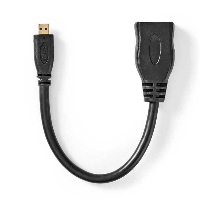 Nedis High Speed ​​HDMI ™ kabel med Ethernet | HDMI™ Micro-stik | HDMI ™ -udgang | 4K@30Hz | 10.2 Gbps | 0.20 m | Runde | PVC | Sort | Plastikpose i gruppen HJEMMEELEKTRONIK / Kabler og adaptere / HDMI / Kabler hos TP E-commerce Nordic AB (C07007)