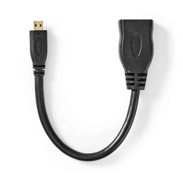Nedis High Speed ​​HDMI ™ kabel med Ethernet | HDMI™ Micro-stik | HDMI ™ -udgang | 4K@30Hz | 10.2 Gbps | 0.20 m | Runde | PVC | Sort | Konvolut i gruppen HJEMMEELEKTRONIK / Kabler og adaptere / HDMI / Kabler hos TP E-commerce Nordic AB (C07007)