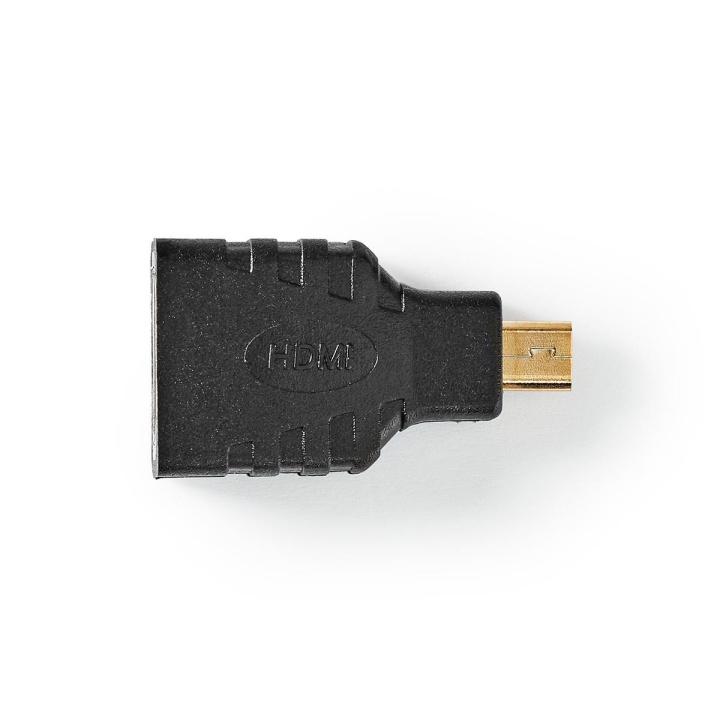 Nedis HDMI™ Adapter | HDMI™ Micro-stik | HDMI™ Hun | Guldplateret | Lige | ABS | Sort | 1 stk. | Plastikpose i gruppen HJEMMEELEKTRONIK / Kabler og adaptere / HDMI / Adaptere hos TP E-commerce Nordic AB (C07385)
