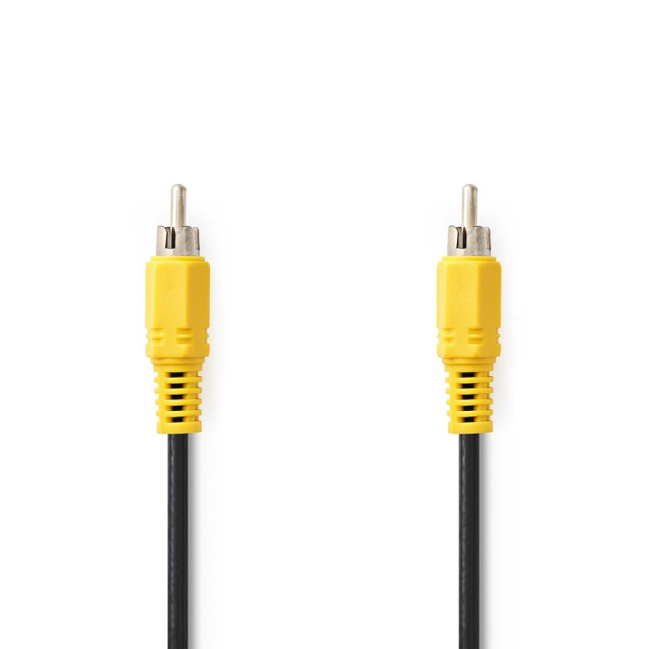 Nedis Composite Video kabel | RCA Hanstik | RCA Hanstik | Nikkelplateret | 480p | 5.00 m | Runde | PVC | Sort | Plastikpose i gruppen HJEMMEELEKTRONIK / Kabler og adaptere / RCA / Kabler hos TP E-commerce Nordic AB (C07397)