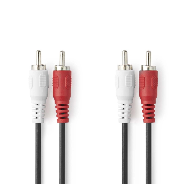 Stereo Audio kabel | 2x RCA Hanstik | 2x RCA Hanstik | Nikkelplateret | 2.00 m | Runde | Sort | Konvolut i gruppen HJEMMEELEKTRONIK / Lyd & billede / Højttalere & tilbehør / Tilbehør hos TP E-commerce Nordic AB (C07412)