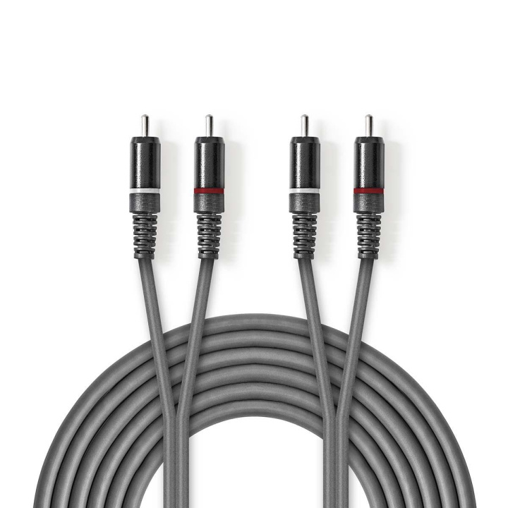 Nedis Stereo Audio kabel | 2x RCA Hanstik | 2x RCA Hanstik | Nikkelplateret | 1.50 m | Runde | Mørkegrå | Kartonhylster i gruppen HJEMMEELEKTRONIK / Lyd & billede / Højttalere & tilbehør / Tilbehør hos TP E-commerce Nordic AB (C07533)