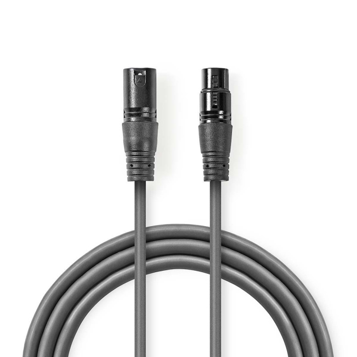 Nedis Balanceret Audio kabel | XLR 3-Pin Han | XLR 3-Pin Hun | Nikkelplateret | 1.00 m | Runde | PVC | Mørkegrå | Kartonhylster i gruppen HJEMMEELEKTRONIK / Kabler og adaptere / Audio Analog / Adaptere hos TP E-commerce Nordic AB (C07544)