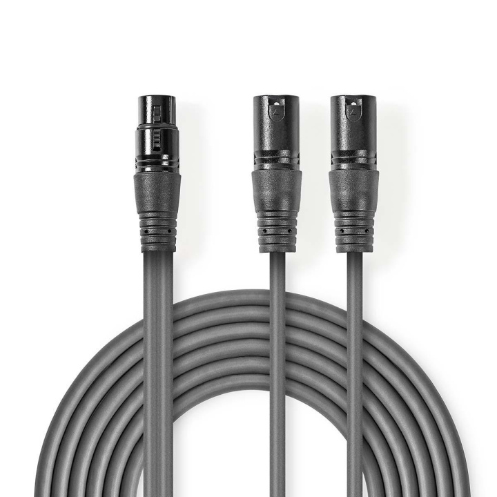 Nedis Balanceret Audio kabel | 2x XLR 3-Pin Hanstik | XLR 3-Pin Hun | Nikkelplateret | 1.50 m | Runde | PVC | Mørkegrå | Kartonhylster i gruppen HJEMMEELEKTRONIK / Kabler og adaptere / Audio Analog / Adaptere hos TP E-commerce Nordic AB (C07546)