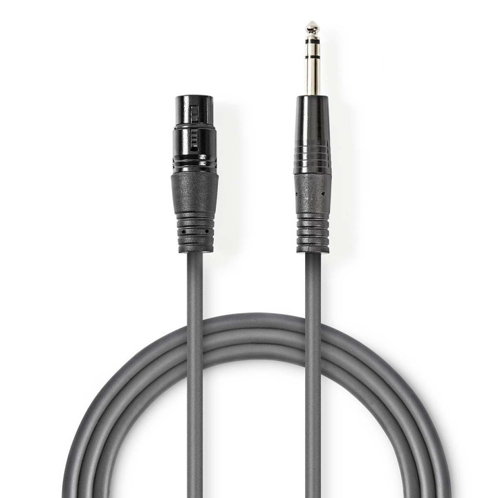 Nedis Balanceret Audio kabel | XLR 3-Pin Hun | 6.35 mm Hanstik | Nikkelplateret | 1.50 m | Runde | PVC | Mørkegrå | Kartonhylster i gruppen HJEMMEELEKTRONIK / Kabler og adaptere / Audio Analog / Adaptere hos TP E-commerce Nordic AB (C07547)