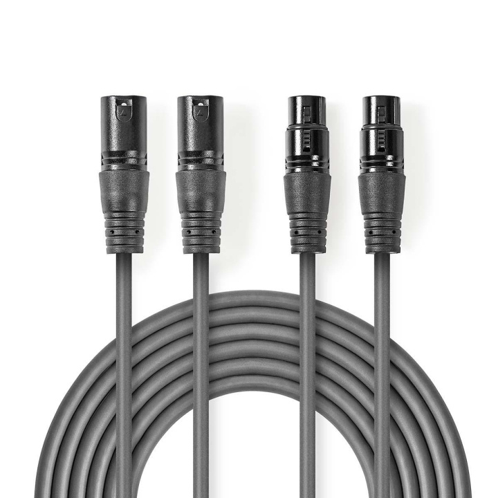 Nedis Balanceret Audio kabel | 2x XLR 3-Pin Hanstik | 2x XLR 3-Pin Hunstik | Nikkelplateret | 0.50 m | Runde | PVC | Mørkegrå | Kartonhylster i gruppen HJEMMEELEKTRONIK / Kabler og adaptere / Audio Analog / Adaptere hos TP E-commerce Nordic AB (C07553)