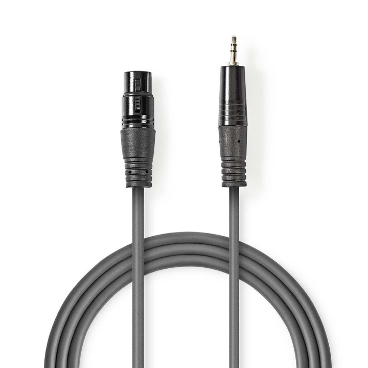 Nedis Balanceret Audio kabel | XLR 3-Pin Han | 3.5 mm Hanstik | Nikkelplateret | 1.50 m | Runde | PVC | Mørkegrå | Kartonhylster i gruppen HJEMMEELEKTRONIK / Kabler og adaptere / Audio Analog / Adaptere hos TP E-commerce Nordic AB (C07566)