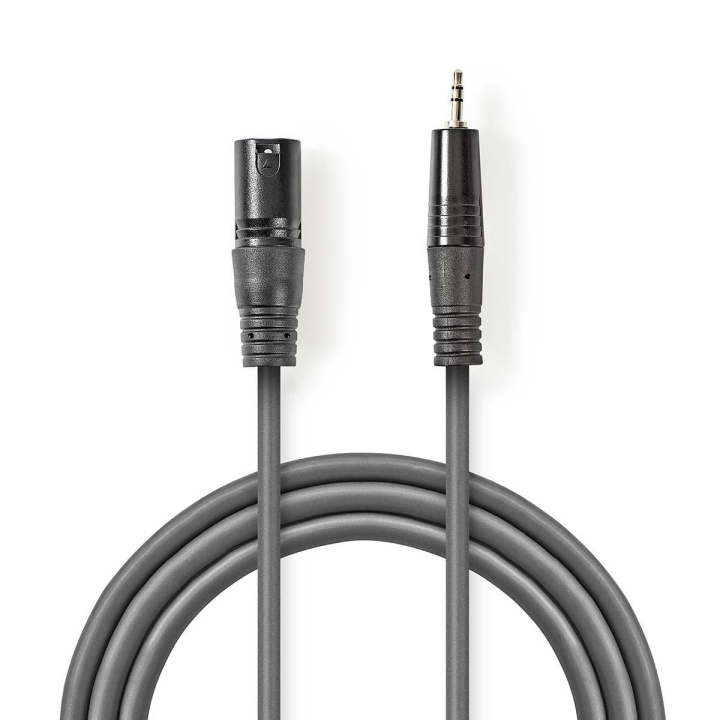 Nedis Balanceret Audio kabel | XLR 3-Pin Han | 3.5 mm Hanstik | Nikkelplateret | 3.00 m | Runde | PVC | Mørkegrå | Kartonhylster i gruppen HJEMMEELEKTRONIK / Kabler og adaptere / Audio Analog / Adaptere hos TP E-commerce Nordic AB (C07567)