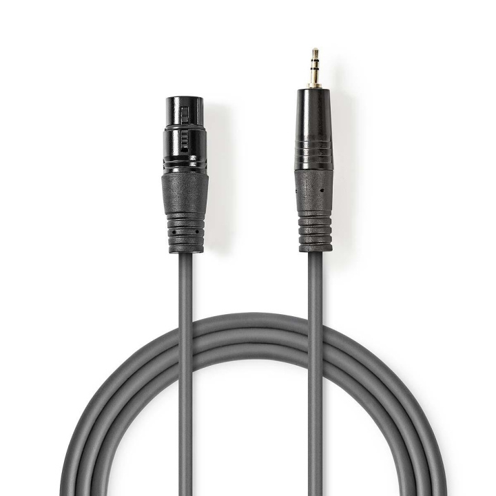 Nedis Balanceret Audio kabel | XLR 3-Pin Hun | 3.5 mm Hanstik | Nikkelplateret | 1.00 m | Runde | PVC | Mørkegrå | Kartonhylster i gruppen HJEMMEELEKTRONIK / Kabler og adaptere / Audio Analog / Adaptere hos TP E-commerce Nordic AB (C07572)