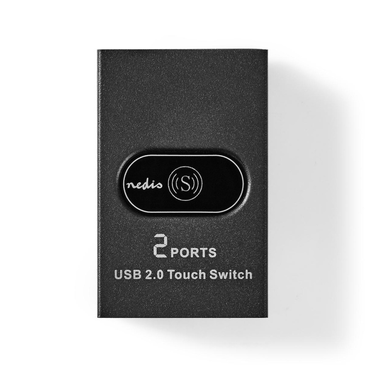 Nedis USB Switch | 2-Port port(s) | 1x USB A | 2 x USB B Hunstik | 480 Gbps | Metal | Sort i gruppen COMPUTERTILBEHØR / Computer Tilbehør / USB-hubs hos TP E-commerce Nordic AB (C07714)