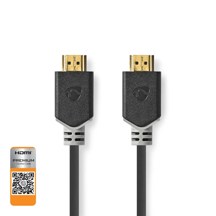 Nedis Premium High Speed ​​HDMI ™ kabel med Ethernet | HDMI™ Stik | HDMI™ Stik | 4K@60Hz | 18 Gbps | 2.00 m | Runde | PVC | Antracit | Box i gruppen HJEMMEELEKTRONIK / Kabler og adaptere / HDMI / Kabler hos TP E-commerce Nordic AB (C07716)