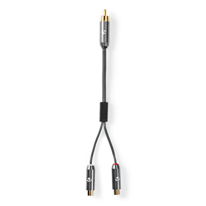 Nedis Subwoofer kabel | RCA Hanstik | 2x RCA Hun | Guldplateret | 0.20 m | Runde | 4.5 mm | Gun Metal Grå | Cover Window Box i gruppen HJEMMEELEKTRONIK / Lyd & billede / Højttalere & tilbehør / Tilbehør hos TP E-commerce Nordic AB (C07792)