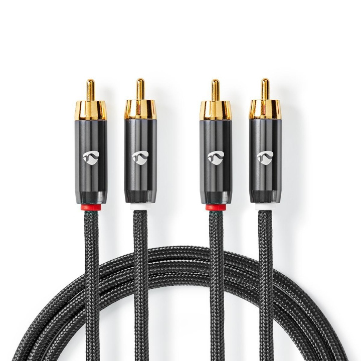 Nedis Stereo Audio kabel | 2x RCA Hanstik | 2x RCA Hanstik | Guldplateret | 1.00 m | Runde | Grå / Gun Metal Grå | Cover Window Box i gruppen HJEMMEELEKTRONIK / Lyd & billede / Højttalere & tilbehør / Tilbehør hos TP E-commerce Nordic AB (C07797)