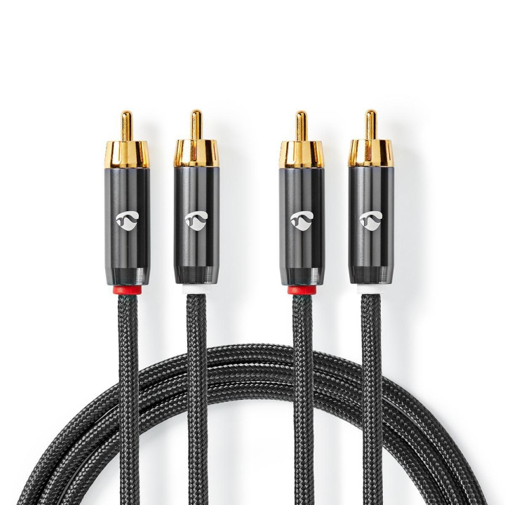 Nedis Stereo Audio kabel | 2x RCA Hanstik | 2x RCA Hanstik | Guldplateret | 5.00 m | Runde | Grå / Gun Metal Grå | Cover Window Box i gruppen HJEMMEELEKTRONIK / Lyd & billede / Højttalere & tilbehør / Tilbehør hos TP E-commerce Nordic AB (C07800)