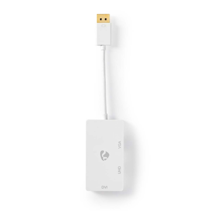 Nedis DisplayPort adapter | DisplayPort Han | DVI-D 24+1-Pins Hun / HDMI™ Hun / VGA Hun | 4K@60Hz | Guldplateret | Skiftelig | 0.20 m | Runde | ABS | ABS | Hvid | Box i gruppen HJEMMEELEKTRONIK / Kabler og adaptere / HDMI / Adaptere hos TP E-commerce Nordic AB (C07917)