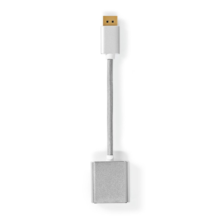 Nedis Displayport kabel | DisplayPort Han | DVI-D 24+1-Pins Hun | 1080p | Guldplateret | 0.20 m | Runde | Flettet | Sølv | Cover Window Box i gruppen COMPUTERTILBEHØR / Kabler og adaptere / DisplayPort / Kabler hos TP E-commerce Nordic AB (C07965)