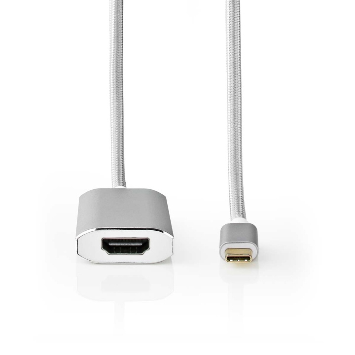 Nedis USB-C™ Adapter | USB 3.2 Gen 1 | USB-C™ Han | HDMI™ Hun | 4K@60Hz | Power delivery | 2.00 m | Runde | Guldplateret | Flettet / Nylon | Sølv | Cover Window Box i gruppen HJEMMEELEKTRONIK / Kabler og adaptere / HDMI / Adaptere hos TP E-commerce Nordic AB (C07970)