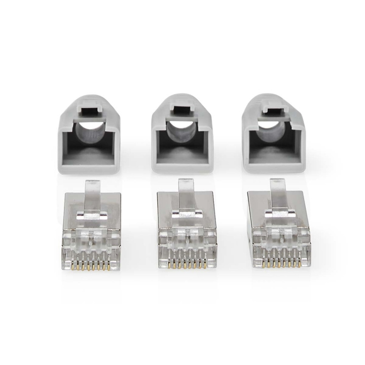 Nedis RJ45-stik | RJ45 Pass Through | Fast/strenget FTP CAT6 | Lige | Guldplateret | 10 stk. | PVC | Grå / Hvid / Sort | Box i gruppen COMPUTERTILBEHØR / Kabler og adaptere / Netværkskabler / Adaptere og samlemuffer hos TP E-commerce Nordic AB (C08038)