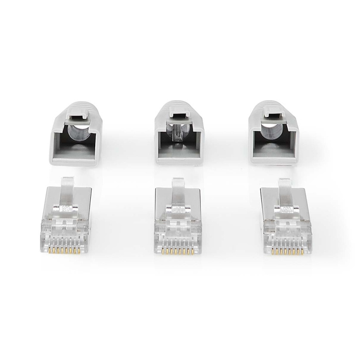 Nedis RJ45-stik | RJ45 Pass Through | Fast/strenget FTP CAT6a | Lige | Guldplateret | 10 stk. | PVC | Grå / Hvid / Sort | Box i gruppen COMPUTERTILBEHØR / Kabler og adaptere / Netværkskabler / Adaptere og samlemuffer hos TP E-commerce Nordic AB (C08039)