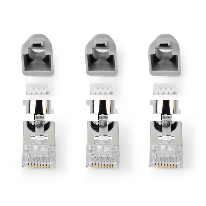 Nedis RJ45-stik | RJ45 Pass Through | Fast/strenget FTP CAT7 | Lige | Guldplateret | 10 stk. | PVC | Grå / Hvid / Sort | Box i gruppen COMPUTERTILBEHØR / Kabler og adaptere / Netværkskabler / Adaptere og samlemuffer hos TP E-commerce Nordic AB (C08040)