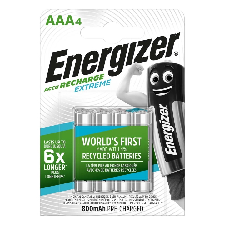 Energizer Genopladelige Ni-MH Batteri AAA | 1.2 V DC | 800 mAh | Forudladet | 4-Blister i gruppen HJEMMEELEKTRONIK / Batterier og opladere / Genopladelige batterier / AAA hos TP E-commerce Nordic AB (C08227)