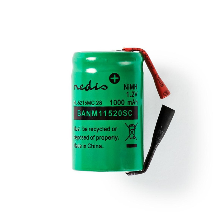 Genopladelige Ni-MH-batteripakke | 1.2 V DC | Opladningsbar | 1000 mAh | Forudladet | 1-Polybag | N/A | Loddeflige | Grøn i gruppen HJEMMEELEKTRONIK / Batterier og opladere / Genopladelige batterier / Andet hos TP E-commerce Nordic AB (C08242)
