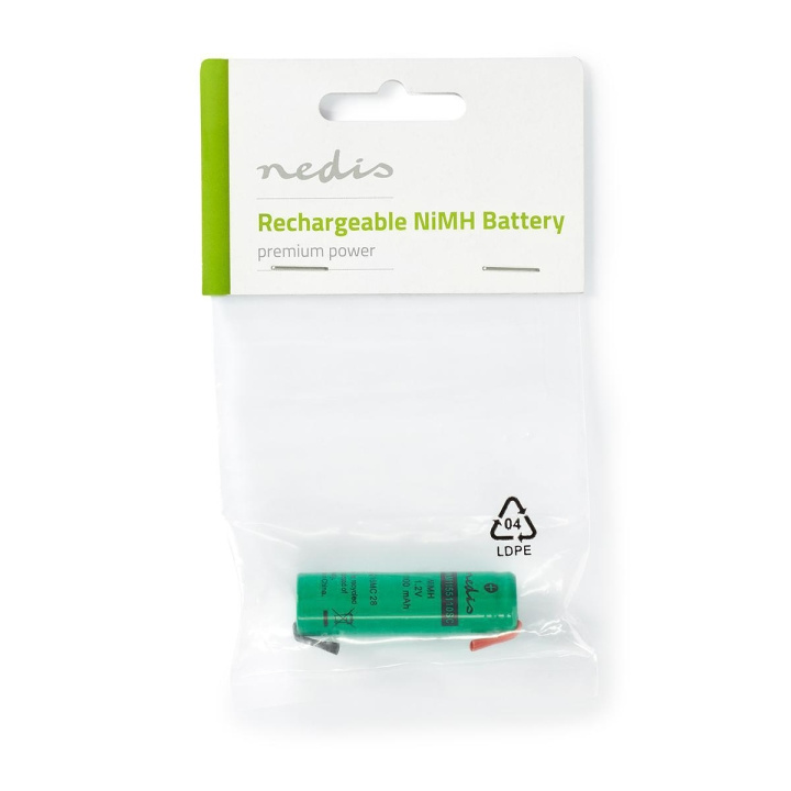 Nedis Genopladelige Ni-MH-batteri | 1.2 V | 1100 mAh | Loddeflige | 1-Polybag i gruppen HJEMMEELEKTRONIK / Batterier og opladere / Genopladelige batterier / Andet hos TP E-commerce Nordic AB (C08243)